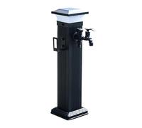 Colonna d'acqua da giardino per esterni, rubinetto in alluminio a doppia uscita con distributore d'acqua antigelo in rame per tubo e uso esterno, perfetto per fattorie e cortili