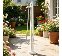 Colonna d'acqua da giardino Rubinetto da giardino rotondo indipendente acciaio inossidabile Idrante verticale per acqua da esterno alto 60/95cm rubinetto esterno diritto(Bianco,95cm/37.4in,Stile 3)