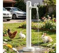 Colonna d'acqua da giardino Rubinetto da giardino rotondo indipendente acciaio inossidabile Idrante verticale per acqua da esterno alto 60/95cm rubinetto esterno diritto(Bianco,60cm/23.6in,Stile 1)