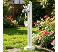 Colonna d'acqua da giardino Rubinetto da giardino rotondo indipendente acciaio inossidabile Idrante verticale per acqua da esterno alto 60/95cm rubinetto esterno diritto(Bianco,95cm/37.4in,Stile 2)