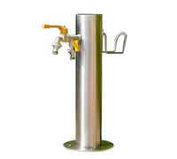 Colonna d'acqua da giardino verticale in acciaio inossidabile 304 colonna da esterno indipendente con rubinetto a doppio beccuccio for irrigazione(50cm)