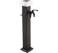 Colonna d'acqua decorativa for fontana da giardino alimentata ad energia solare supporto for tubo flessibile antigelo for esterni indipendente con rubinetto(Black,60cm/24in)