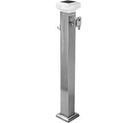 Colonna d'acqua decorativa for fontana da giardino alimentata ad energia solare supporto for tubo flessibile antigelo for esterni indipendente con rubinetto(Silver,60cm/24in)