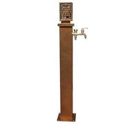 Colonna d'acqua esterna del rubinetto del tubo del giardino dell'acciaio inossidabile con la fontana della cascata illuminata impermeabile IP66 dello sbocco doppio