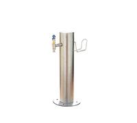 Colonna d'acqua esterna in acciaio inossidabile con rubinetto verticale resistente al gelo da giardino supporto per acqua fontana cilindrica Supporto per tubo flessibile durevole per un facile accesso