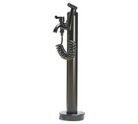 Colonna d'acqua esterna in acciaio inossidabile Supporto per tubo da giardino rotondo autoportante con rubinetto e pistola a spruzzo per irrigazione fiori