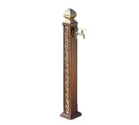 Colonna d'acqua esterna in acciaio inox con doppio rubinetto, durevole rubinetto verticale da giardino per irrigazione efficiente e uso esterno, ideale per cortili e giardini