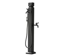 Colonna d'acqua esterna, rubinetto per tubo antigelo, rubinetto da giardino indipendente a doppia uscita in ottone, rubinetto acqua nera per villa con terrazza da giardino(E,Height: 60cm/23.6in)