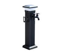 Colonna D'acqua for Esterni con Luce LED Solare, Colonna D'acqua Verticale Antigelo for Esterni, Rubinetto Indipendente, Doppio Rubinetto, Perfetta for L'illuminazione di Giardini e Paesaggi(X-Small)