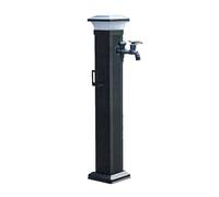 Colonna D'acqua for Esterni con Luce LED Solare, Colonna D'acqua Verticale Antigelo for Esterni, Rubinetto Indipendente, Doppio Rubinetto, Perfetta for L'illuminazione di Giardini e Paesaggi(Small)