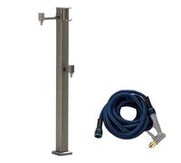 Colonna d'Acqua Giardino Edelstahl 304, Rubinetto Antigelo con Doppio Ingresso, Fontanella Esterna per Irrigazione & Lavaggio(D-80cm/31.4in)