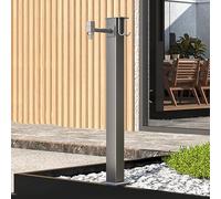 Colonna d'Acqua Giardino Edelstahl 304, Rubinetto Antigelo con Doppio Ingresso, Fontanella Esterna per Irrigazione & Lavaggio(A-60cm/23.6in)