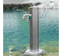 Colonna d'acqua in acciaio inossidabile 304 con rubinetto a doppia uscita e pistola a spruzzo, rubinetto antigelo per esterni per giardinaggio verticale