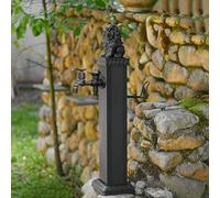 Colonna d'acqua in acciaio inossidabile con pistola a spruzzo, prolunga per rubinetto da giardino antigelo quadrata indipendente con rubinetto e gancio per tubo flessibil,Double Out-76cm/29.9in