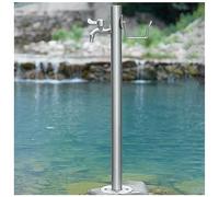 Colonna d'acqua per esterni in acciaio inossidabile - Idrante antigelo per giardini, resistente supporto per tubo flessibile montato a pavimento, ideale per cortili e patii