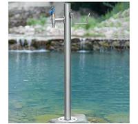 Colonna d'acqua per esterni in acciaio inossidabile - Idrante antigelo per giardini, resistente supporto per tubo flessibile montato a pavimento, ideale per cortili e patii