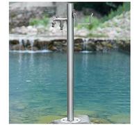 Colonna d'acqua per esterni in acciaio inossidabile - Idrante antigelo per giardini, resistente supporto per tubo flessibile montato a pavimento, ideale per cortili e patii