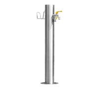Colonna d'acqua per esterni, in acciaio inox, antigelo, con tubo flessibile per irrigazione, lavaggio e irrigazione da giardino, design verde