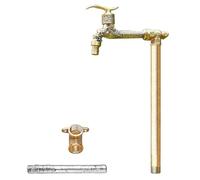 Colonna d'acqua per esterni in ottone antigelo, colonna di alimentazione verticale per rubinetto adatta a tutte le stagioni con protezione da sole e vento per giardini