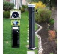 Colonna d'acqua per esterni, lampada solare a LED, resistente al gelo, rubinetto autoportante, rubinetto da giardino, beccuccio per idrante antincendio, perfetto per giardini e patii
