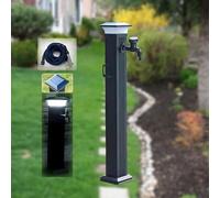 Colonna d'acqua per esterni Luce solare LED Rubinetto resistente al gelo Rubinetto autoportante Rubinetto da giardino Beccuccio dell'acqua Design idrante perfetto per la decorazione del giardino