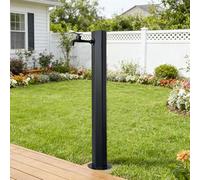 Colonna d'acqua per esterni Rubinetto per acqua da giardino Rubinetto per acqua da pavimento in acciaio inossidabile nero 23,6'' Rubinetto antigelo antigelo Acque(Double spout faucet Height: 60cm)