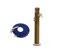 Colonna d'acqua per giardino verticale, Colonna idrica da esterno con rubinetto, irrigatore e supporto portatubo autoportante - Fontana a colonna idrante(Bronze,Large)