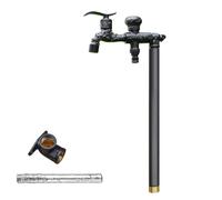 Colonna d'Acqua per Giardino Verticale - Rubinetto Esterno da 80 cm con Tubo in Ottone antigelo per irrigazione, Lavaggio e innaffiamento - Design Nero Resistente per Tutte Le Stagioni