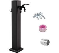 Colonna d'Acqua Quadrata Verticale per Esterni in Acciaio Inossidabile 304 con Rubinetto E Supporto per Tubo Flessibile, 80cm/31in