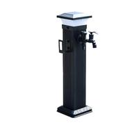 Colonna d'acqua solare a LED, decorazione da giardino per esterni, 104 cm, verticale autoportante, rubinetto dell'acqua antigelo per una splendida illuminazione paesaggistica