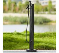 Colonna d'Acqua Verticale Cilindrica A Pavimento per Esterni, Portatubo da Giardino Autoportante in Acciaio Inox con Rubinetto, Idrante per Fontana per Arredamento Paesaggistico PE, 95cm Kit 1