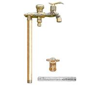 Colonna d'acqua verticale da 99 cm per fontana da giardino in rame con rubinetto a doppia uscita e cotone antigelo perfetta per irrigazione e manutenzione
