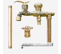 Colonna d'acqua verticale da giardino con doppio rubinetto, rubinetto esterno in rame resistente con design antigelo per un'irrigazione efficiente in cortili e giardini