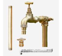 Colonna d'acqua verticale da giardino con doppio rubinetto, rubinetto esterno in rame resistente con design antigelo per un'irrigazione efficiente in cortili e giardini
