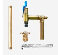 Colonna d'acqua verticale da giardino con doppio rubinetto, rubinetto esterno in rame resistente con design antigelo per un'irrigazione efficiente in cortili e giardini