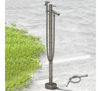 Colonna d'acqua verticale da giardino, design multifunzionale in bambù, con componenti in rame, 101 cm, con pistola a spruzzo, perfetta per uso esterno e interno