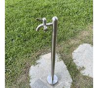Colonna d'acqua verticale da giardino in acciaio inossidabile 304 - Distributore d'acqua per esterni a doppio rubinetto antigelo, soluzione di irrigazione efficiente e durevole per giardini