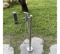 Colonna d'acqua verticale da giardino in acciaio inossidabile 304 - Distributore d'acqua per esterni a doppio rubinetto antigelo, soluzione di irrigazione efficiente e durevole per giardini