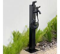 Colonna d'acqua verticale da giardino in acciaio inossidabile 304 supporto for tubo flessibile da esterno indipendente con rubinetto di bloccaggio idrante antigelo(Square Tube 8)