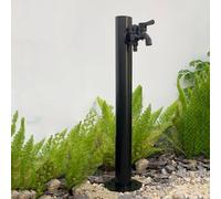 Colonna d'acqua verticale da giardino in acciaio inossidabile 304 supporto for tubo flessibile da esterno indipendente con rubinetto di bloccaggio idrante antigelo(Round Tube 4)