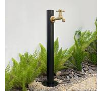 Colonna d'acqua verticale da giardino in acciaio inossidabile 304 supporto for tubo flessibile da esterno indipendente con rubinetto di bloccaggio idrante antigelo(Round Tube 1)