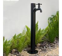 Colonna d'acqua verticale da giardino in acciaio inossidabile 304 supporto for tubo flessibile da esterno indipendente con rubinetto di bloccaggio idrante antigelo(Round Tube 5)