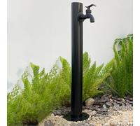 Colonna d'acqua verticale da giardino in acciaio inossidabile 304 supporto for tubo flessibile da esterno indipendente con rubinetto di bloccaggio idrante antigelo(Round Tube 3)