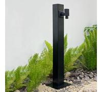 Colonna d'acqua verticale da giardino in acciaio inossidabile 304 supporto for tubo flessibile da esterno indipendente con rubinetto di bloccaggio idrante antigelo(Square Tube 6)