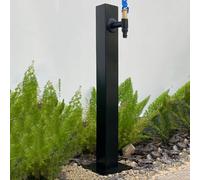 Colonna d'acqua verticale da giardino in acciaio inossidabile 304 supporto for tubo flessibile da esterno indipendente con rubinetto di bloccaggio idrante antigelo(Square Tube 7)