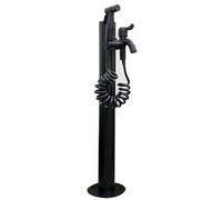 Colonna d'acqua verticale da giardino in acciaio inossidabile 304 supporto for tubo flessibile da esterno indipendente con rubinetto di bloccaggio idrante antigelo(Round Tube 7)
