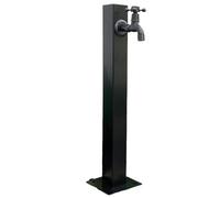 Colonna d'acqua verticale da giardino in acciaio inossidabile 304, supporto per tubo autoportante per esterni, con rubinetto di bloccaggio, resistente al gelo, design a tubo quadrato (5)