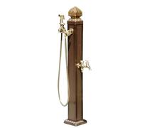 Colonna d'acqua verticale da giardino in acciaio inossidabile con doppio rubinetto erogatore di acqua esterna durevole supporto per tubo da giardino per una facile irrigazione