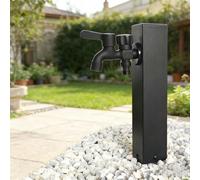 Colonna d'acqua verticale da giardino in acciaio inox 304 con attacco alla base, per irrigazione e pulizia di giardini, agricoltura, pascoli e cortili, con due uscite