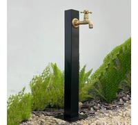 Colonna d'acqua verticale da giardino in acciaio inox 304 con rubinetto. Design cilindrico resistente, antigelo, per uso esterno. Doppio rubinetto per una comoda erogazione dell'acqua in giardino.